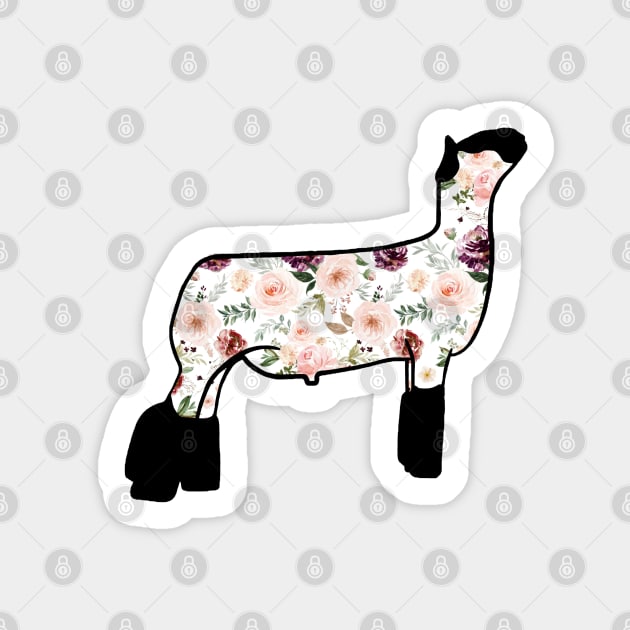 Watercolor Floral Market Wether Lamb Silhouette 2 - NOT FOR RESALE WITHOUT PERMISSION Sticker by l-oh